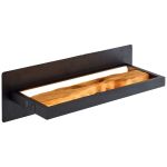 Brilliant Chaumont Światło Ścienne Aluminium Metal Drewno Czarny 8W 930lm - 830 Ciepła Biel